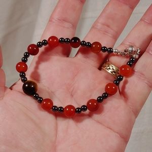 Tiger Eye Red Agate Hematite Bracelet